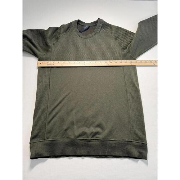 Lululemon Engineered Warmth Merino Wool Blend Lined Crewneck Medium Green - Picture 4 of 5
